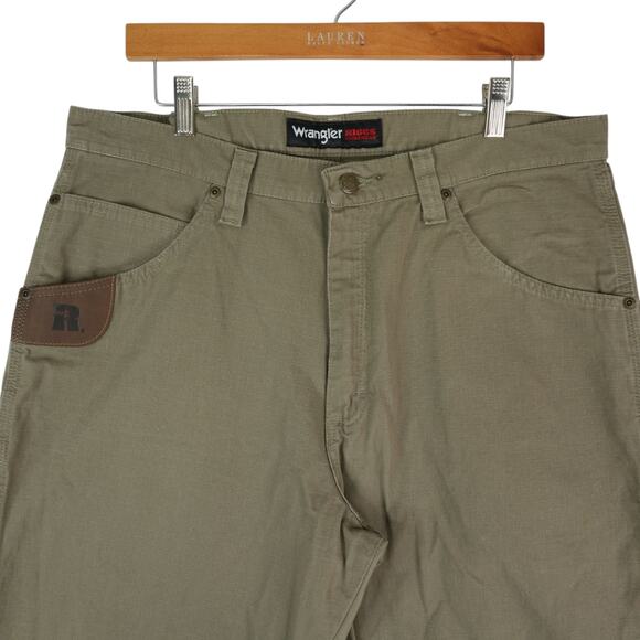 Wrangler Riggs Pants Mens 36x30 Khaki Workwear Utility Carpenter Ripstop Gusset - Picture 3 of 12